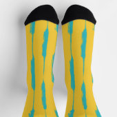Inked Stripes Yellow and Turquoise Socken (Oben)