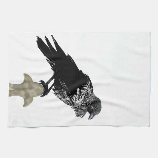 Inken Raven Geschirrtuch (Horizontal)