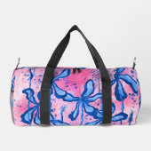 Inkerte Lilien - Blaurosa Duffle Bag (Rückseite)