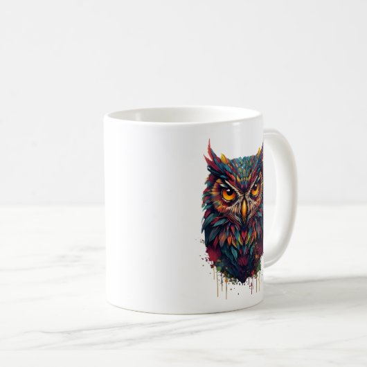 InkFeather Owl Kaffeetasse (VorderseiteRechts)