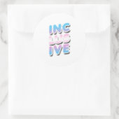 Inklusiv - Trans Rainbow Runder Aufkleber (Tasche)