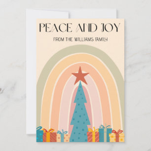 Inklusive Boho-Friedensliebe-LGBTQ-Weihnachtskarte Feiertagskarte