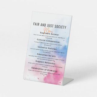 Inklusive Gemeinschaft für Fairness und Taucher Sockelschild