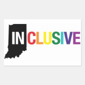 Inklusive Indiana | Aufkleber, Regenbogen Rechteckiger Aufkleber (Vorderseite)