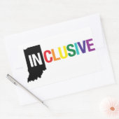 Inklusive Indiana | Aufkleber, Regenbogen Rechteckiger Aufkleber (Umschlag)