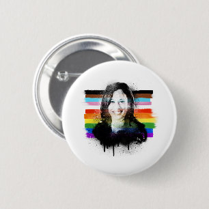 Inklusive Kamala Harris Pride Graffiti Button