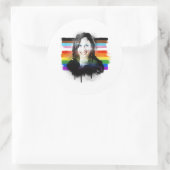 Inklusive Kamala Harris Pride Graffiti Runder Aufkleber (Tasche)