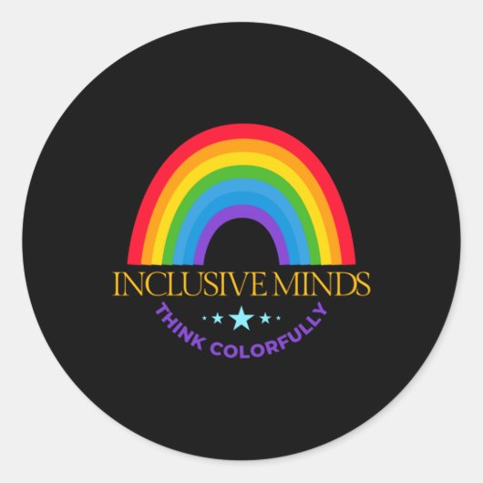Inklusive Minds denken farbig Aufkleber (Vorderseite)