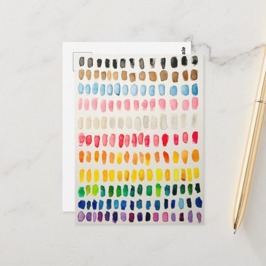 Inklusive Pride Flag Watercolor-Postkarte für LGBT Postkarte (Vorderseite/Rückseite Beispiel)