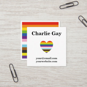 Inklusive Pride LGBTQ Gay Rainbow Business Card Quadratische Visitenkarte