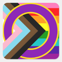 Inklusive progressiver Retro 8-Flag-Aufkleber