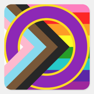 Inklusive progressiver Retro 8-Flag-Aufkleber Quadratischer Aufkleber