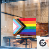 Inklusive Regenbogen Lgbtq Gay Diversity-Flagge Fensteraufkleber (Café-Fenster)