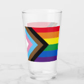 Inklusive Regenbogen Lgbtq Gay Diversity-Flagge Glas (Rückseite)