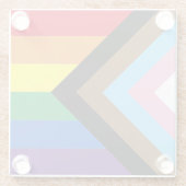 Inklusive Regenbogen Lgbtq Gay Diversity-Flagge Glasuntersetzer (Rückseite)