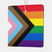 Inklusive Regenbogen Lgbtq Gay Diversity-Flagge Keramikornament (Links)