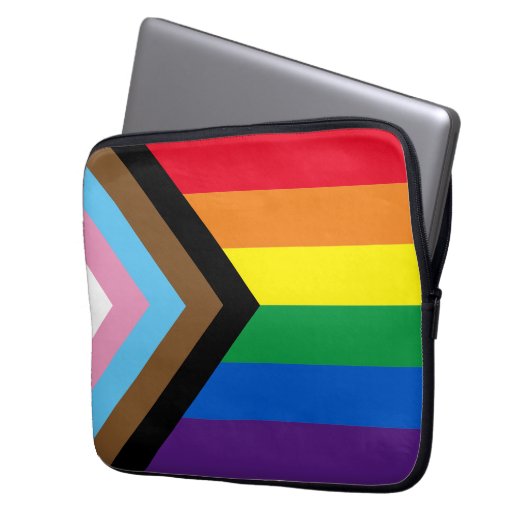 Inklusive Regenbogen Lgbtq Gay Diversity-Flagge Laptopschutzhülle (Vorderseite Links)