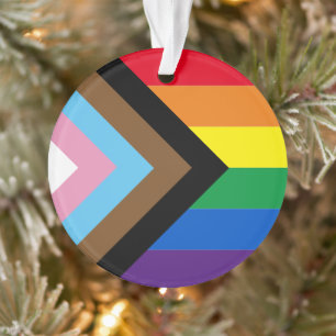Inklusive Regenbogen Lgbtq Gay Diversity-Flagge Ornament