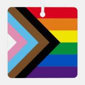 Inklusive Regenbogen Lgbtq Gay Diversity-Flagge Ornament Aus Metall (Rückseite)