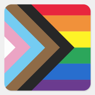 Inklusive Regenbogen Lgbtq Gay Diversity-Flagge Quadratischer Aufkleber