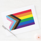 Inklusive Regenbogen Lgbtq Gay Diversity-Flagge Rechteckiger Aufkleber (Umschlag)