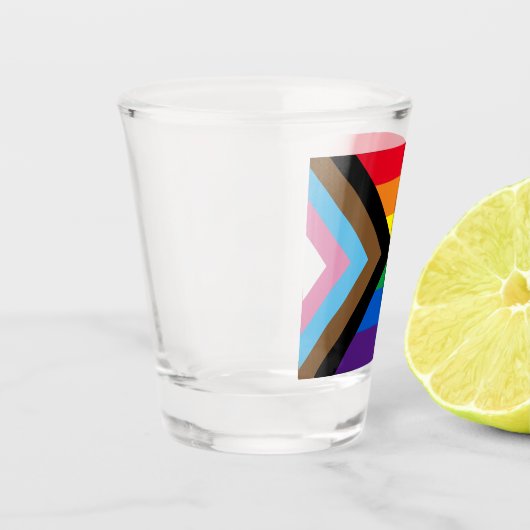 Inklusive Regenbogen Lgbtq Gay Diversity-Flagge Schnapsglas (Links)