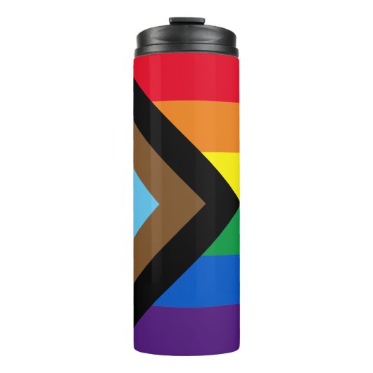 Inklusive Regenbogen Lgbtq Gay Diversity-Flagge Thermosbecher (Vorderseite)