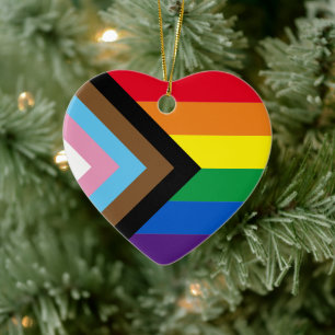 Inklusive Regenbogen Lgbtq Gay Diversity Flaggen H Keramik Ornament