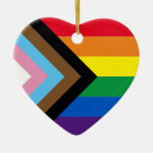Inklusive Regenbogen Lgbtq Gay Diversity Flaggen H Keramik Ornament (Vorne)