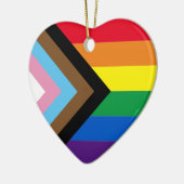 Inklusive Regenbogen Lgbtq Gay Diversity Flaggen H Keramik Ornament (Links)