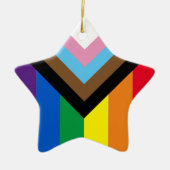Inklusive Regenbogen Lgbtq Gay Diversity Flaggenst Keramik Ornament (Vorne)