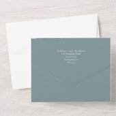 Inklusive White Roses Sage Blätter Hochzeit RSVP All In One Einladung (Rückseite)