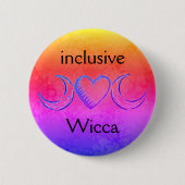 Inklusive Wicca (gelb, heiß rosa, blau) Button (Vorderseite)