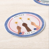 Inklusiver Amerikanische Unabhängigkeitstag - Frei Runder Pappuntersetzer (Angewinkelt)