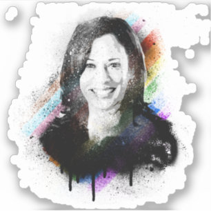 Inklusiver Pride Kamala Harris Spray Paint Aufkleber