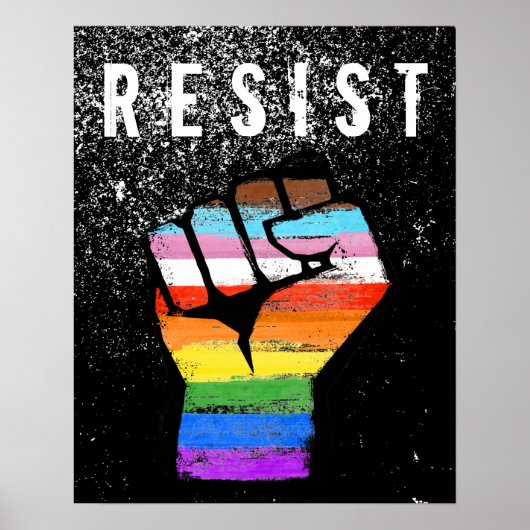 Inklusiver Progress Pride Fist Poster (Vorne)