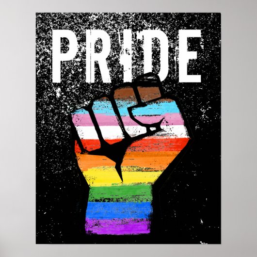 Inklusiver Progress Pride Fist Poster (Vorne)