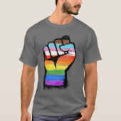 Inklusiver Progress Pride Fist T-Shirt (Vorderseite)