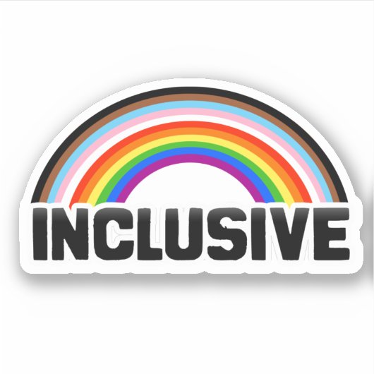 Inklusiver Regenbogenaufkleber Aufkleber (Vorderseite)