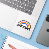 Inklusiver Regenbogenaufkleber Aufkleber (Laptop mit iPhone)