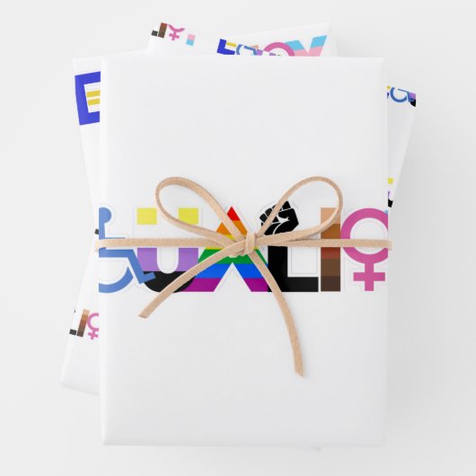 Inklusives Qualitätskennzeichen Geschenkpapier Set (Beispiel)