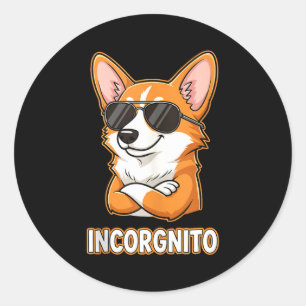 Inkognito Lustiger Welsh Corgi Hundebesitzer Humor Runder Aufkleber