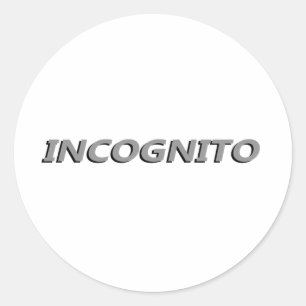 Inkognito Runder Aufkleber