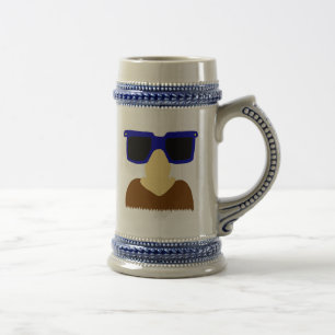 Inkognito-Schnurrbart & Brille Stein Bierglas