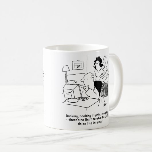 Inkompetenter Mensch am Computer Kaffeetasse (VorderseiteRechts)