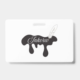 Inkora Kreativ-Logo - Tintentröpfchen und Feder Ausweis