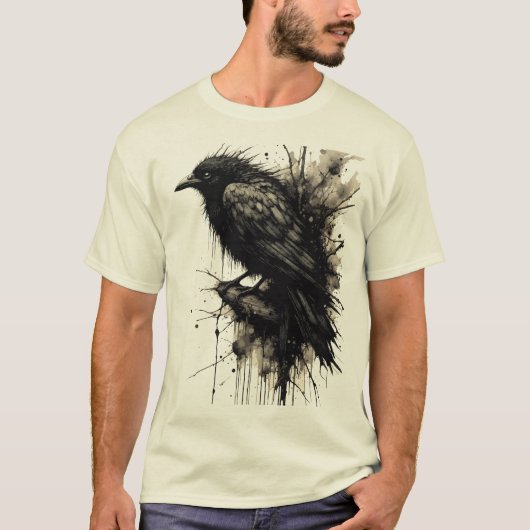 Inkstorm Crow Silence Before the Caw T-Shirt (Vorderseite)