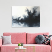 Inkstorm – Monochrome Abstract Fluid Art 24"x18" Leinwanddruck (Insitu (Wohnzimmer))
