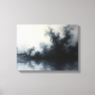 Inkstorm – monochrome abstrakte Fluid Art 16"x12" Leinwanddruck