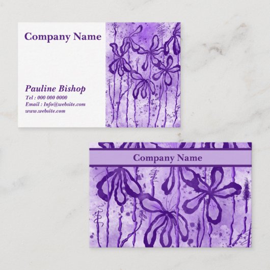 Inkte Blume Lilac Visitenkarte (Vorne/Hinten)